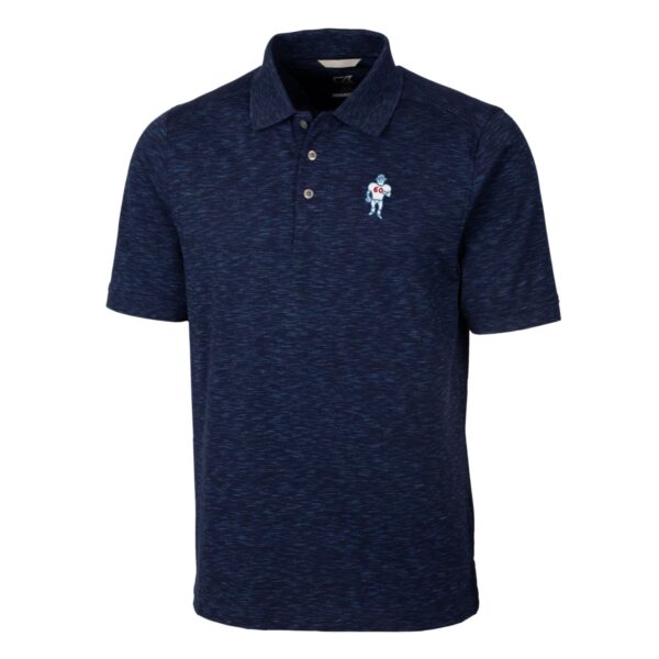 Men's Cutter & Buck Navy Houston Oilers Advantage Tri-Blend Space Dye Throwback Polo - Image 3