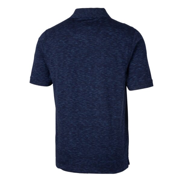 Men's Cutter & Buck Navy Houston Oilers Advantage Tri-Blend Space Dye Throwback Polo - Image 7