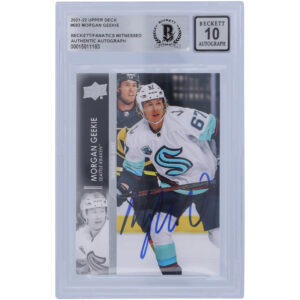 Morgan Geekie Seattle Kraken Autographed 2021-22 Upper Deck Extended Series #693 Beckett Fanatics Witnessed Authenticated 10 Card