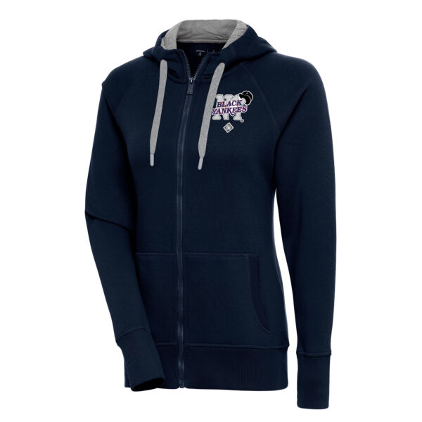 Women's Antigua Navy New York Black Yankees Victory Full-Zip Hoodie