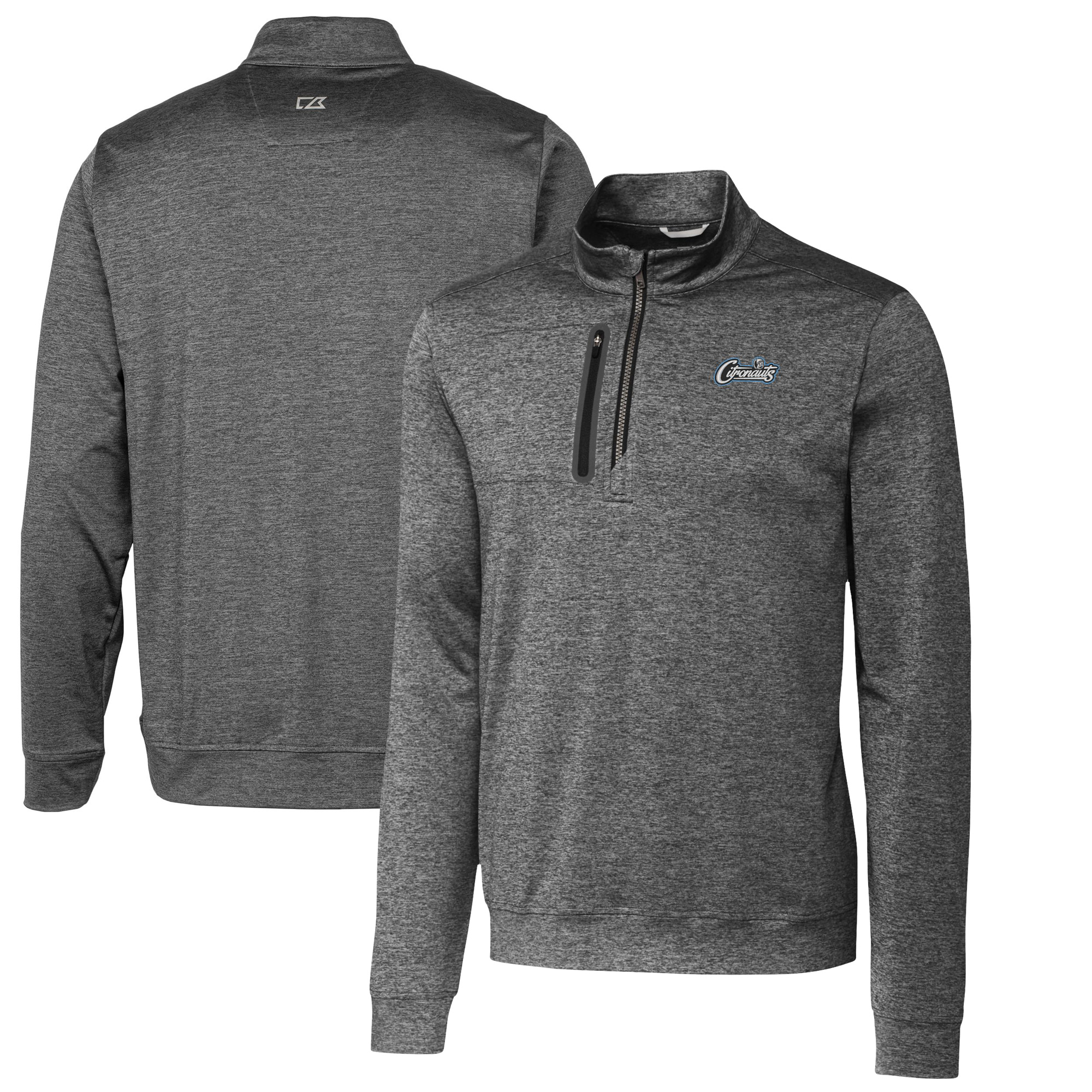 Men's Cutter & Buck Steel UCF Knights Citronaut Stealth Heathered Quarter-Zip Pullover Top
