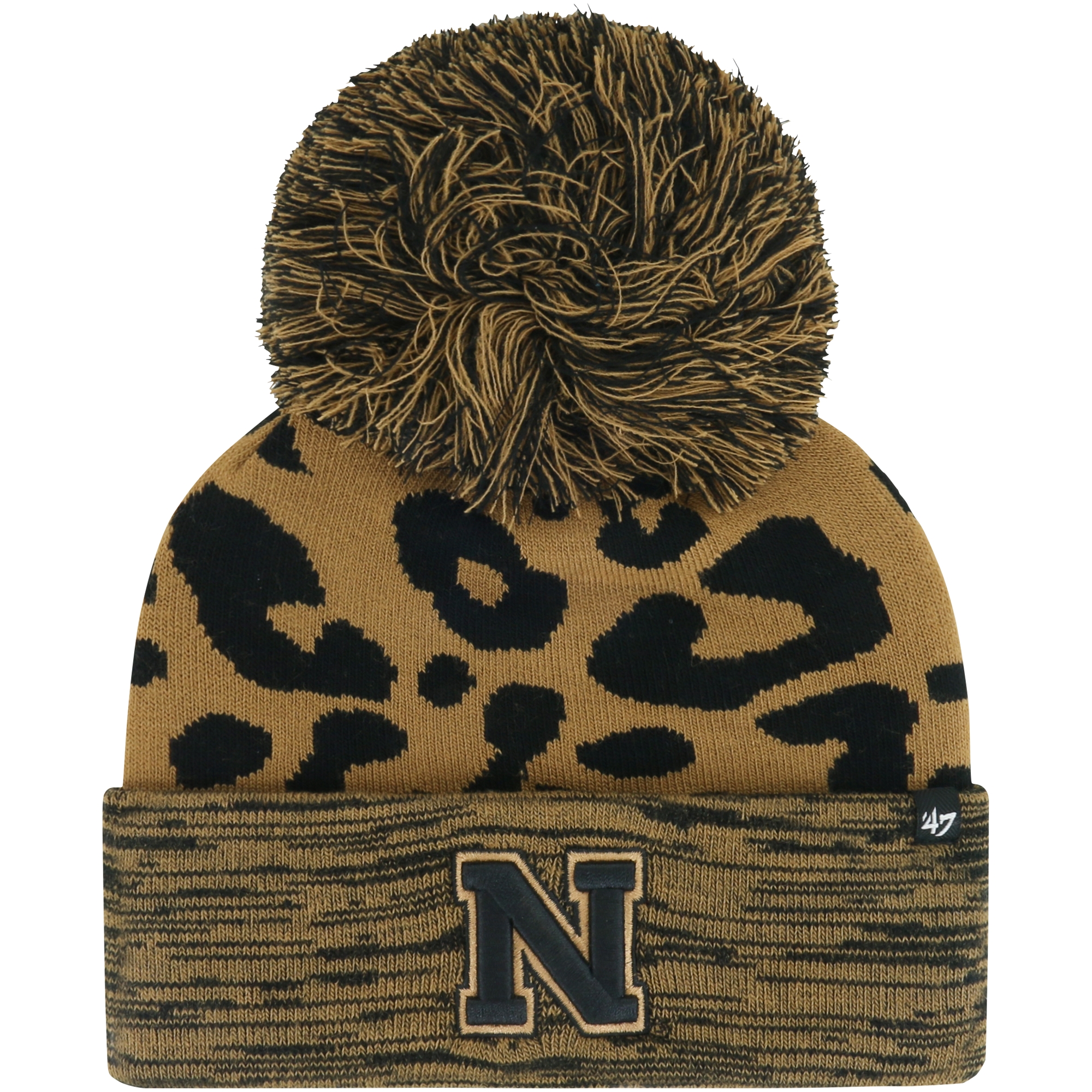Women's '47 Brown Nebraska Huskers Rosette Cuffed Knit Hat with Pom - Image 4