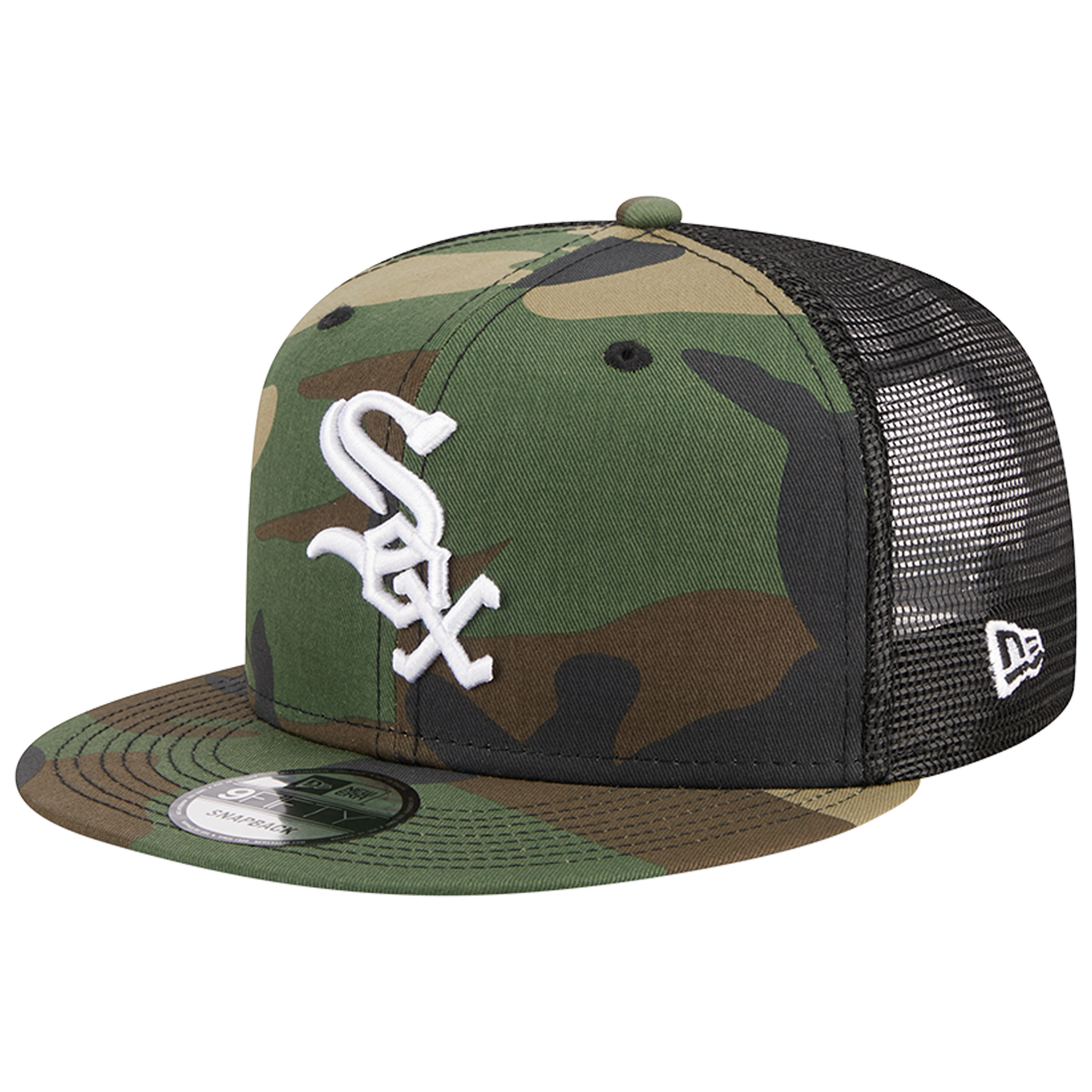 Men's New Era Camo Chicago White Sox Woodland Camo Trucker 9FIFTY Snapback Hat - Image 2