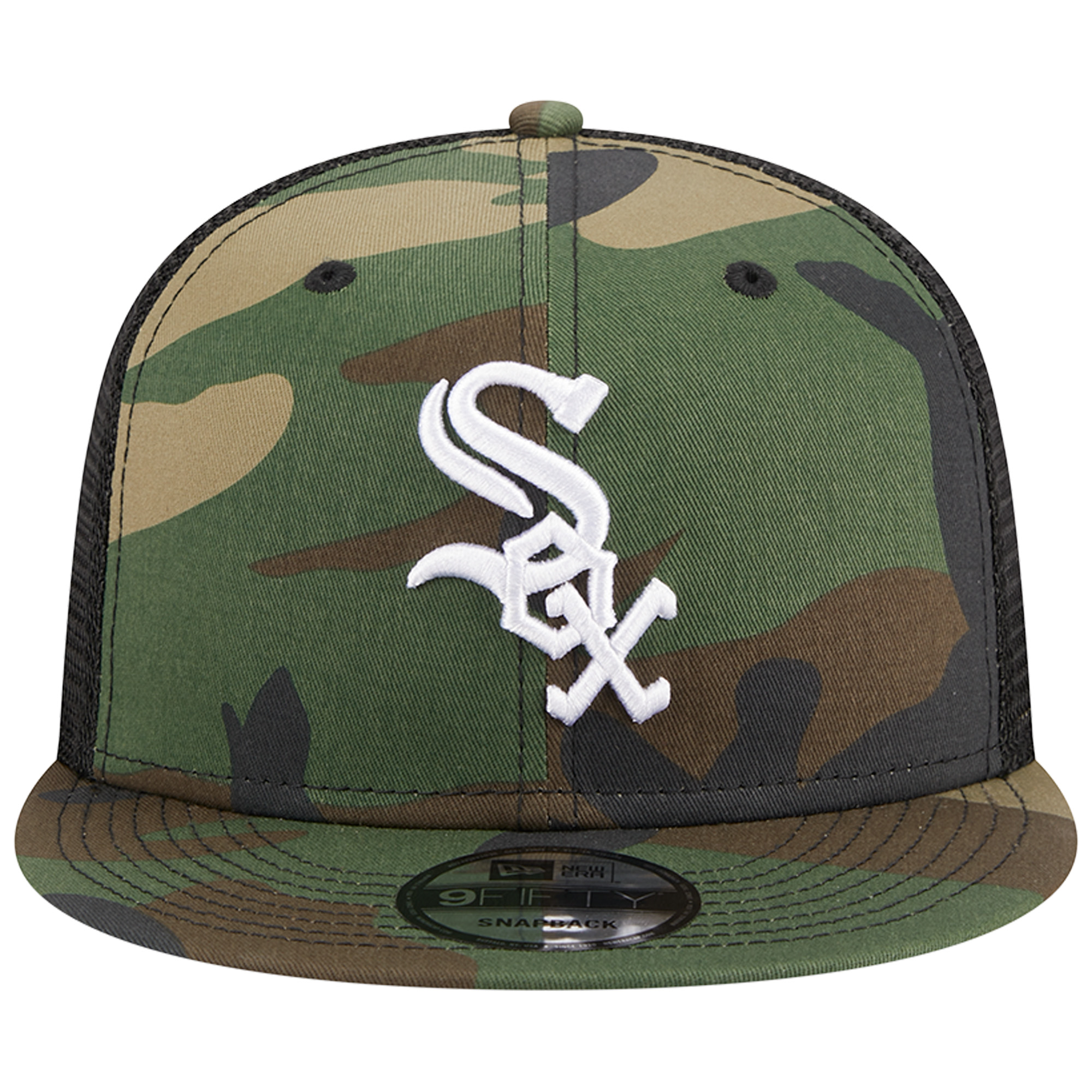 Men's New Era Camo Chicago White Sox Woodland Camo Trucker 9FIFTY Snapback Hat - Image 8