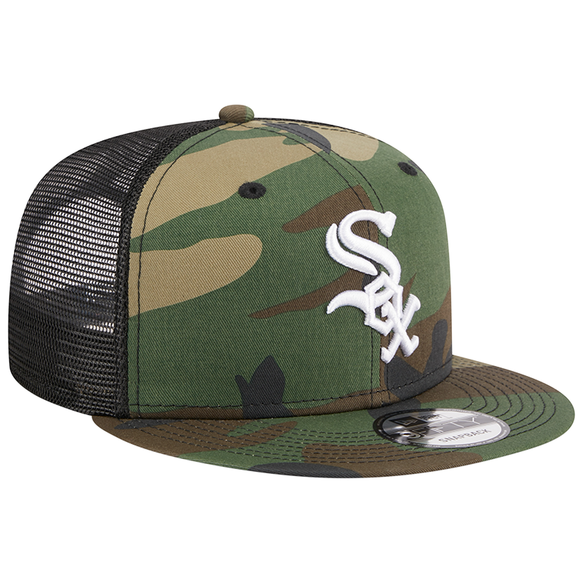 Men's New Era Camo Chicago White Sox Woodland Camo Trucker 9FIFTY Snapback Hat - Image 4