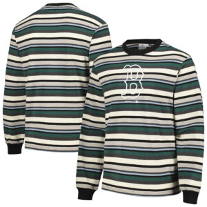 Men's PLEASURES Cream/Green Boston Red Sox Ballpark Long Sleeve T-Shirt