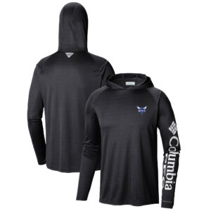 Men's Columbia  Black Charlotte Hornets  Terminal Tackle Long Sleeve Hoodie T-Shirt