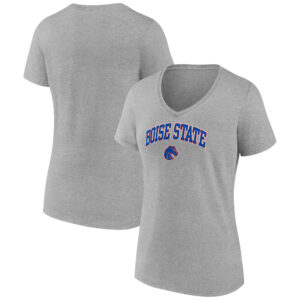 Women's Gray Boise State Broncos Campus V-Neck T-Shirt