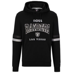 Men's BOSS X NFL  Black/White Las Vegas Raiders Touchdown Pullover Hoodie
