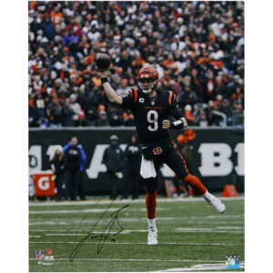 Joe Burrow Cincinnati Bengals Autographed 16" x 20" Black Jersey Vertical Photograph