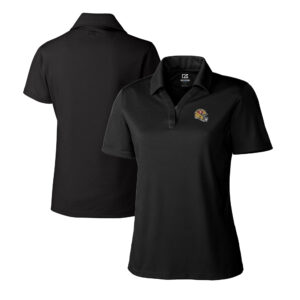 Women's Cutter & Buck  Black San Francisco 49ers Helmet Logo CB DryTec Genre Textured Solid Polo