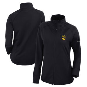 Women's Columbia  Black San Diego Padres Omni-Wick Greenkeeper Full-Zip Jacket