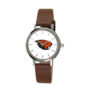 Women's Brown Oregon State Beavers Plexus Leather Watch