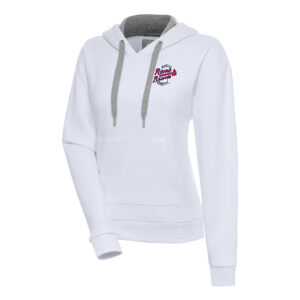 Women's Antigua  White Rome Braves Victory Pullover Hoodie