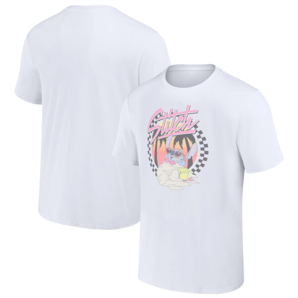 Unisex White Lilo and Stitch Sunset T-Shirt