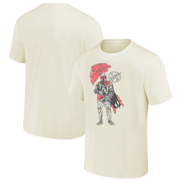 Unisex Cream Star Wars Boba Fett Hand Drawn T-Shirt - Image 5