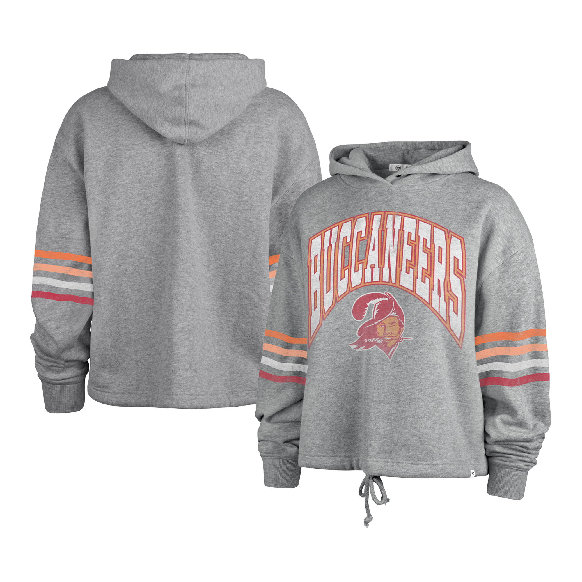 Women's '47 Heather Gray Tampa Bay Buccaneers Upland Bennett Pullover Hoodie