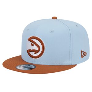 Men's New Era Light Blue/Brown Atlanta Hawks 2-Tone Color Pack 9FIFTY Snapback Hat