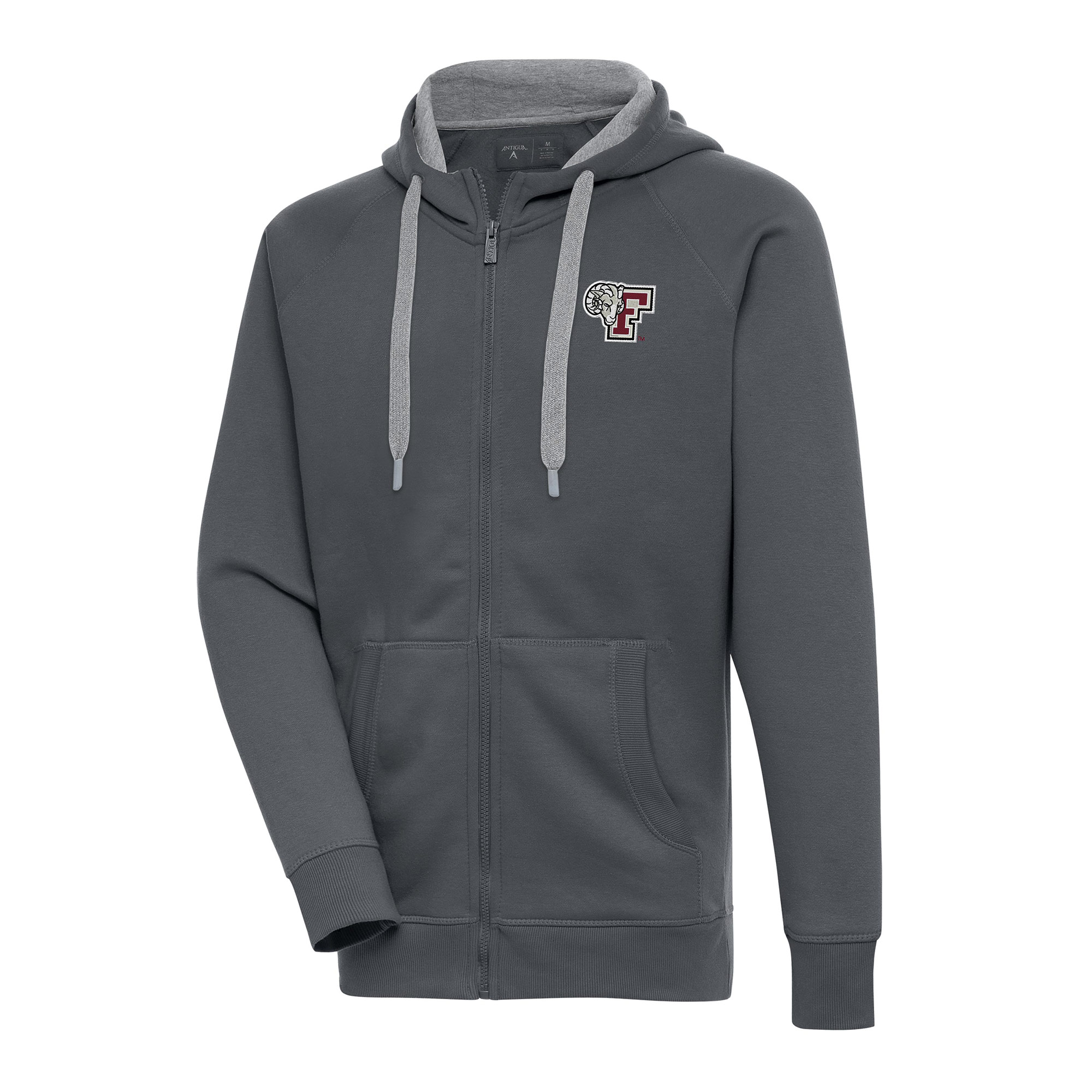 Men's Antigua Charcoal Fordham Rams Victory Full-Zip Hoodie