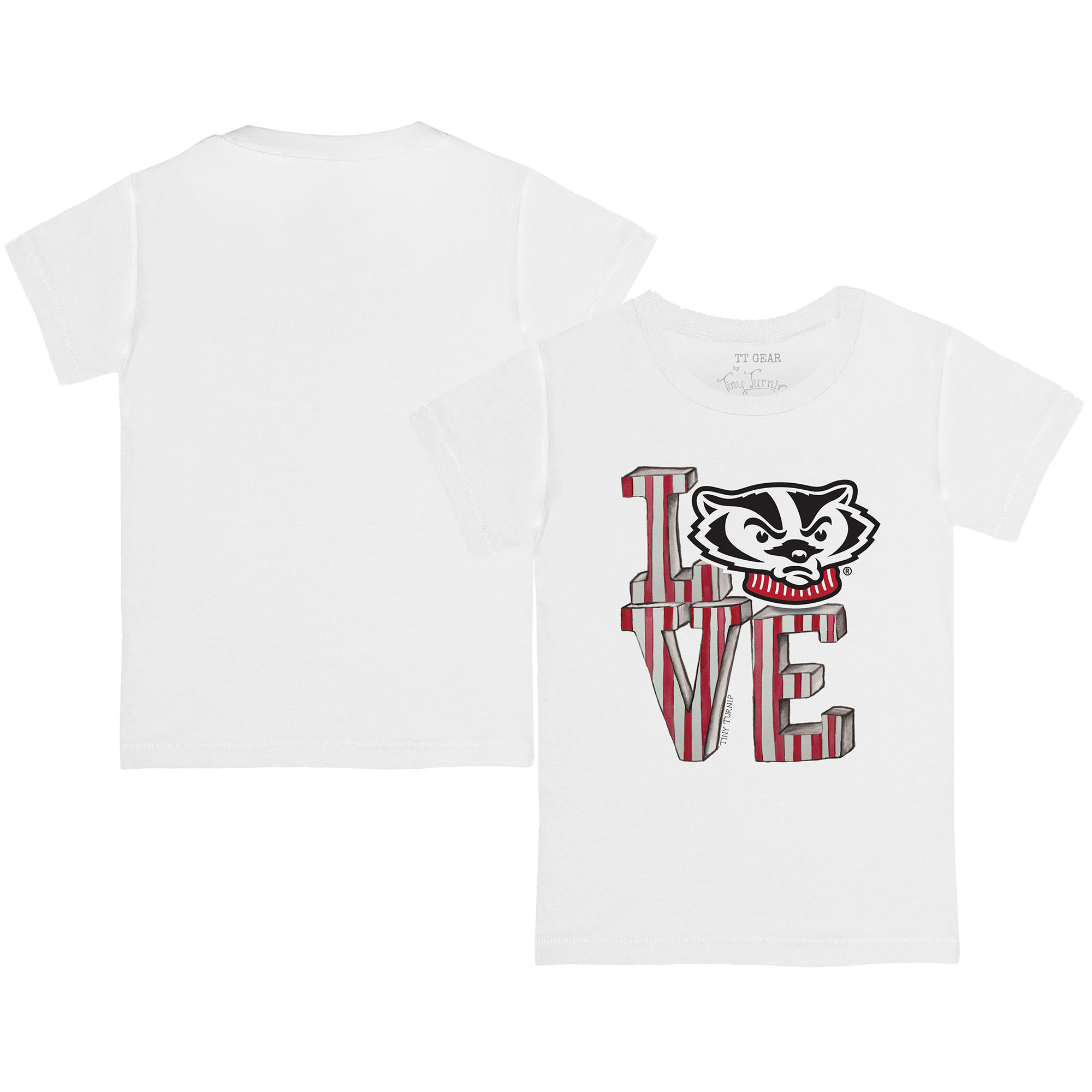 Toddler Tiny Turnip White Wisconsin Badgers Love T-Shirt - Image 5