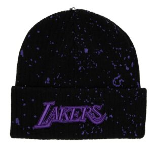 Men's Mitchell & Ness  Black Los Angeles Lakers Nep Speckle Cuffed Knit Hat