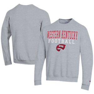 Men's Champion  Gray Western Kentucky Hilltoppers Football Powerblend Pullover Sweatshirt