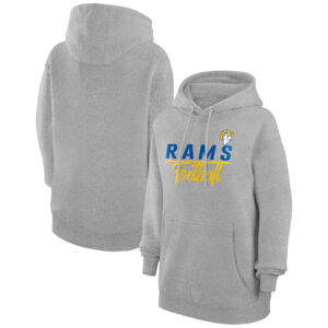 Women's G-III 4Her by Carl Banks  Heather Gray Los Angeles Rams Graphic Fleece Pullover Hoodie