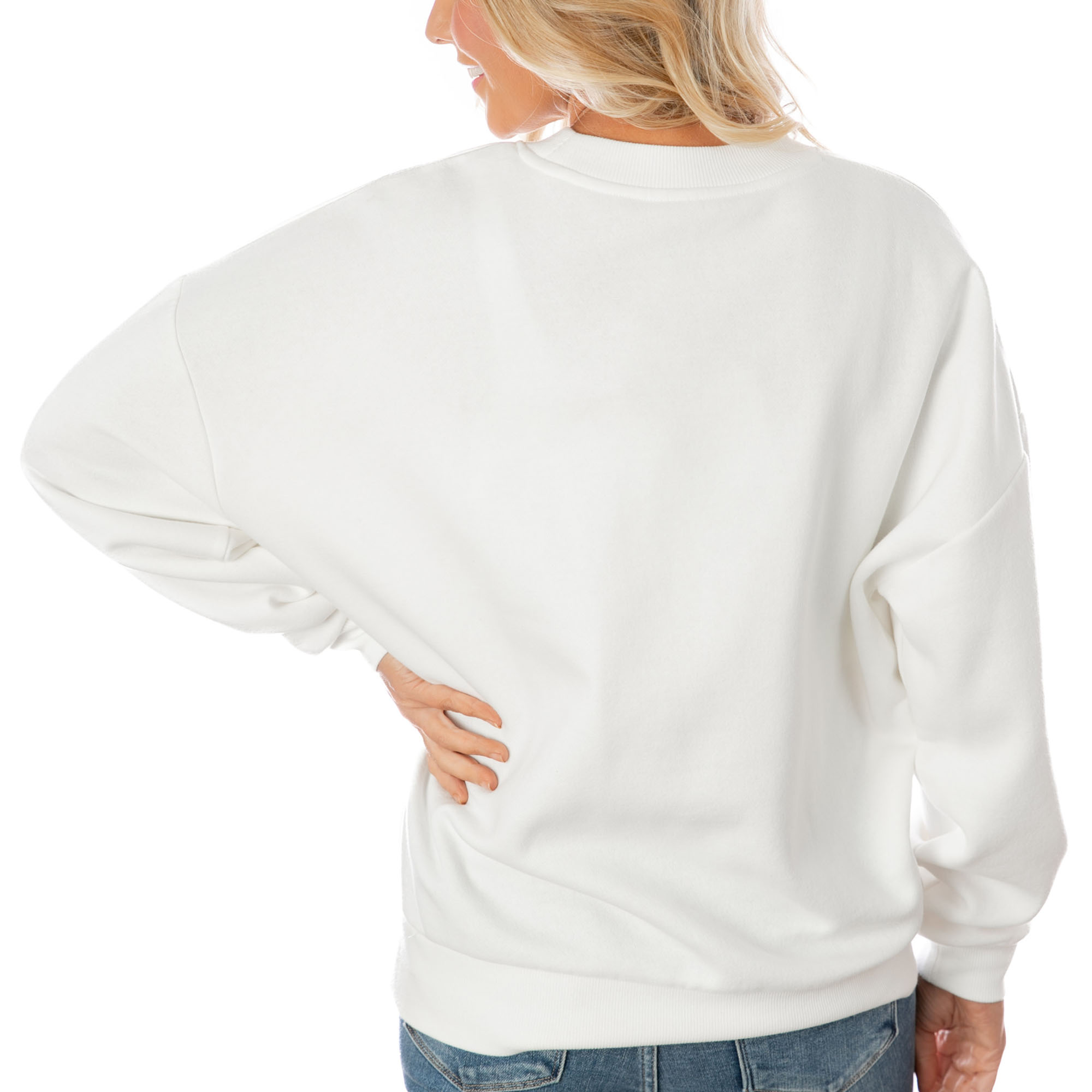 Women's Gameday Couture White Kansas City Chiefs Oversized Line Pullover Sweatshirt - Image 5