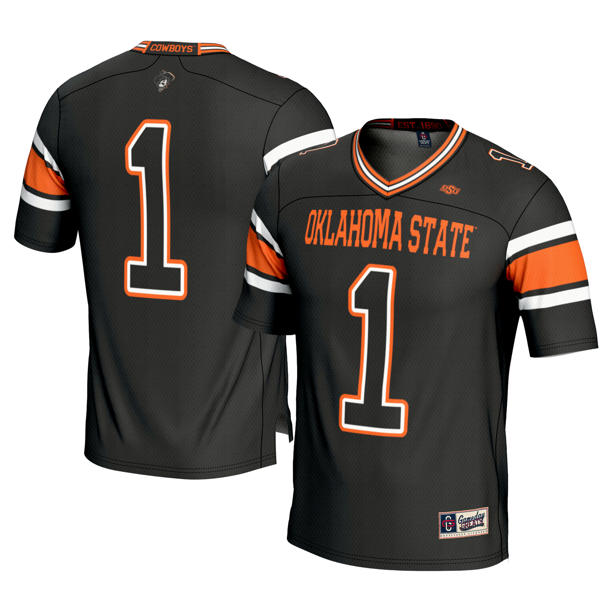 Men's GameDay Greats #1 Black Oklahoma State Cowboys Football Jersey - Image 2