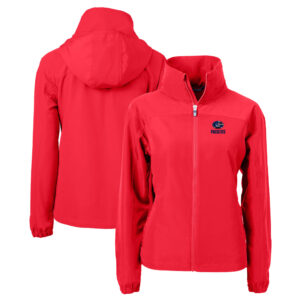 Women's Cutter & Buck Red Green Bay Packers Charter Eco Recycled Full-Zip Jacket
