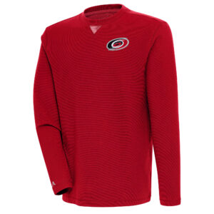 Men's Antigua  Red Carolina Hurricanes Flier Bunker Tri-Blend Pullover Sweatshirt