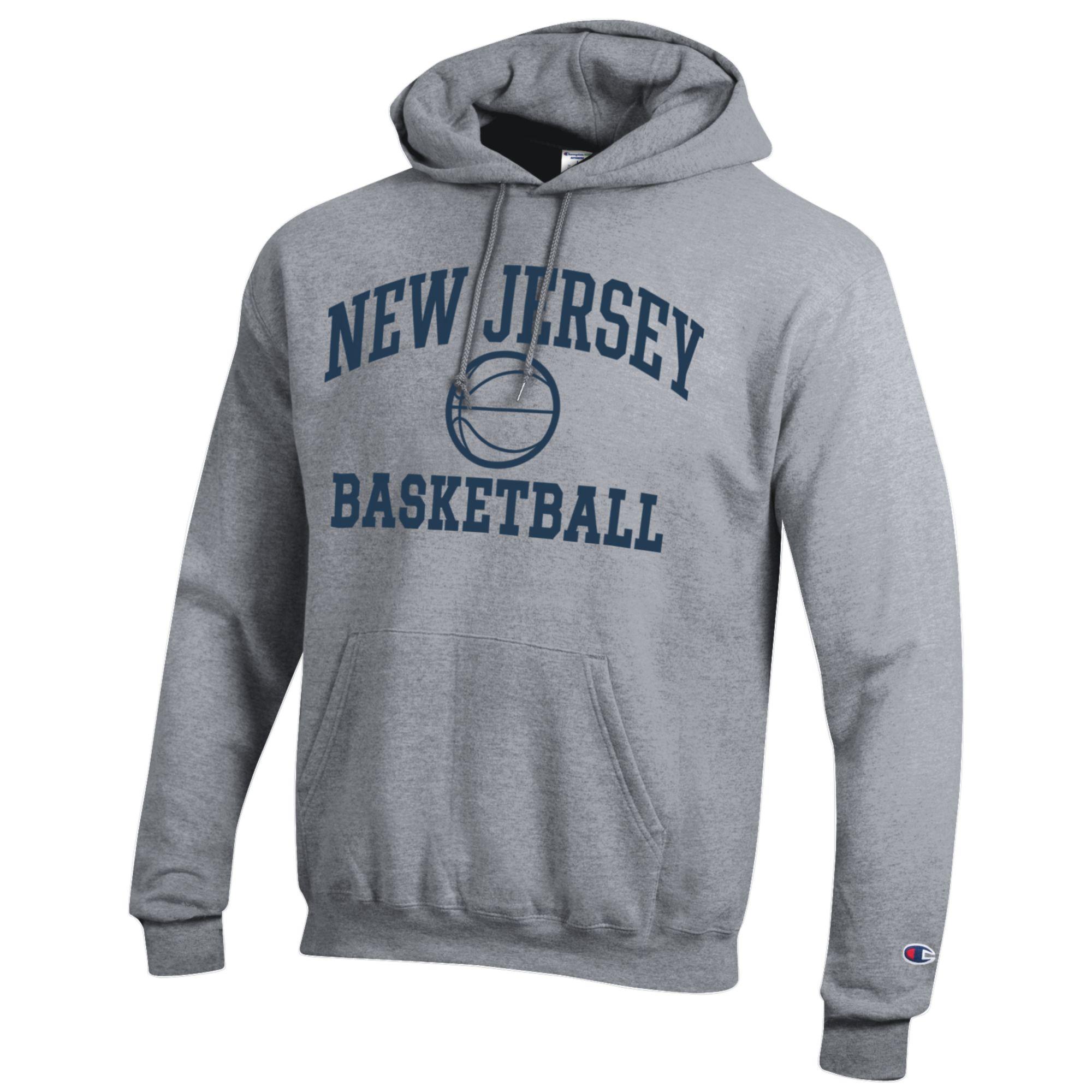 Men's Champion Gray College of New Jersey Lions Icon Logo Basketball Eco Powerblend Pullover Hoodie - Image 6