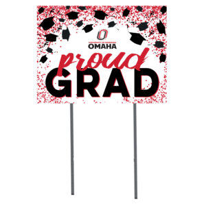 Nebraska Omaha Mavericks 18" x 24" Grad Hats Yard Sign