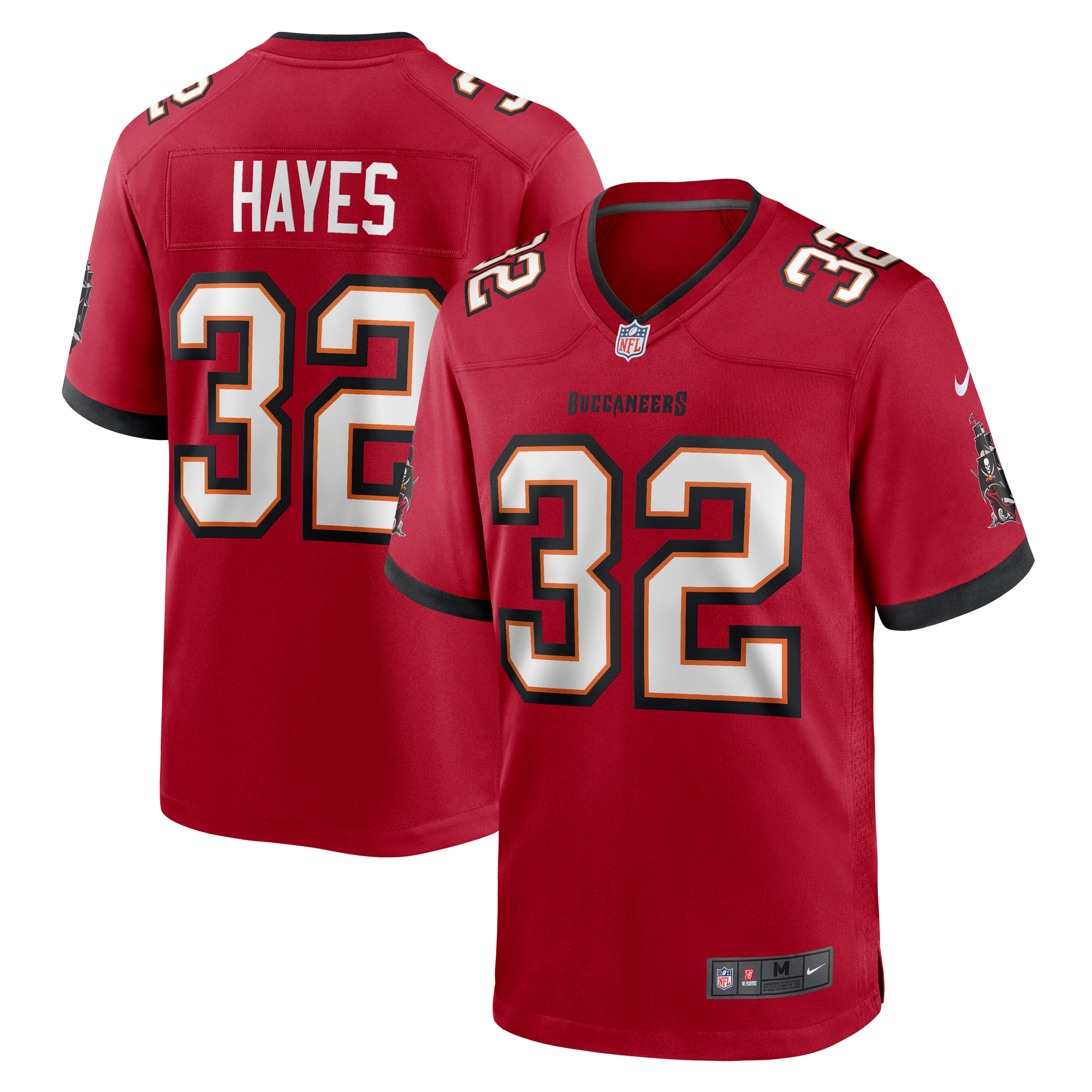 Men's Nike Josh Hayes Red Tampa Bay Buccaneers Game Jersey - Image 2