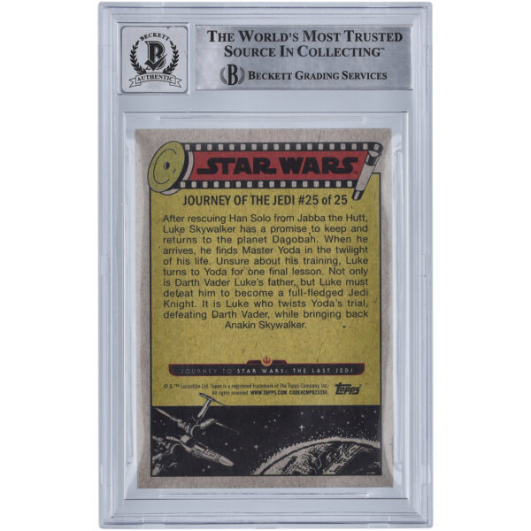 Nick Dudman Star Wars Autographed 2017 Topps Journey To The Last Jedi #25 BGS Authenticated 10 Card with "Make Up" Inscription - Image 6