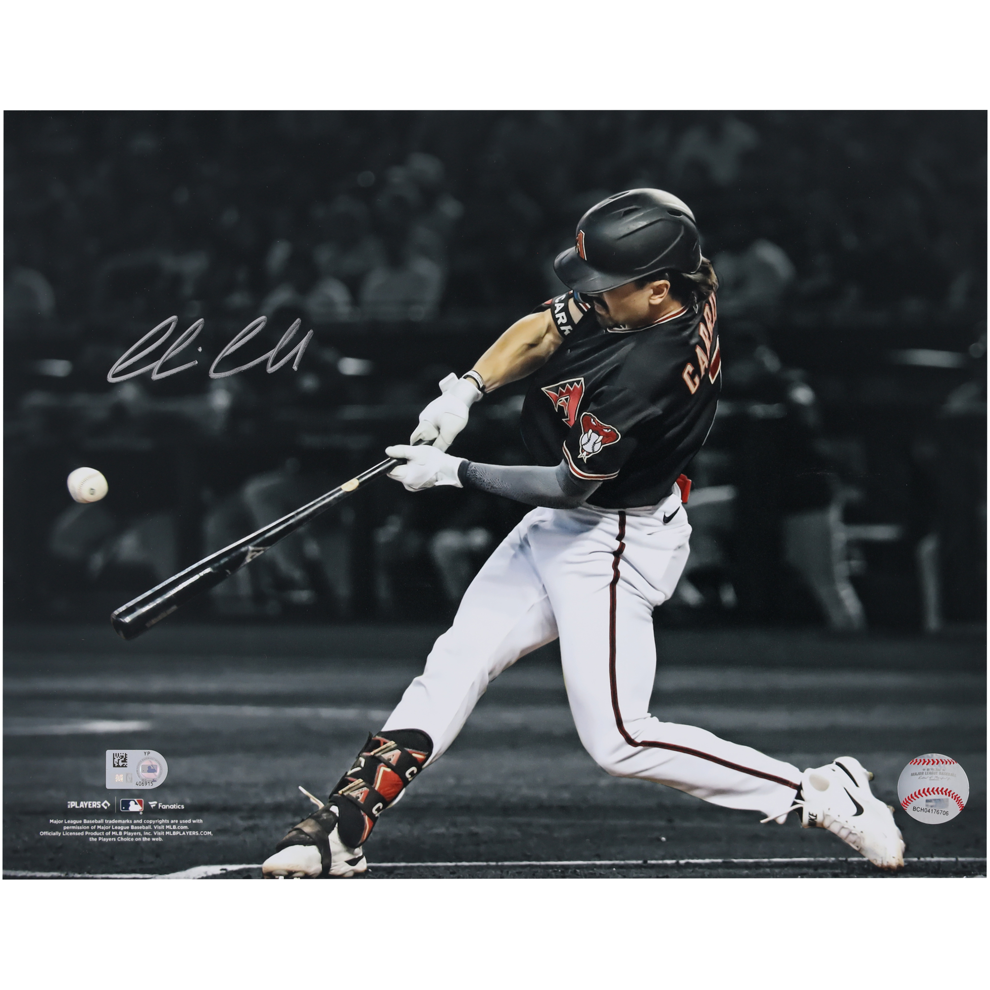 Corbin Carroll Arizona Diamondbacks Autographed 2023 National League Rookie of the Year 11" x 14" Hitting Spotlight Photo