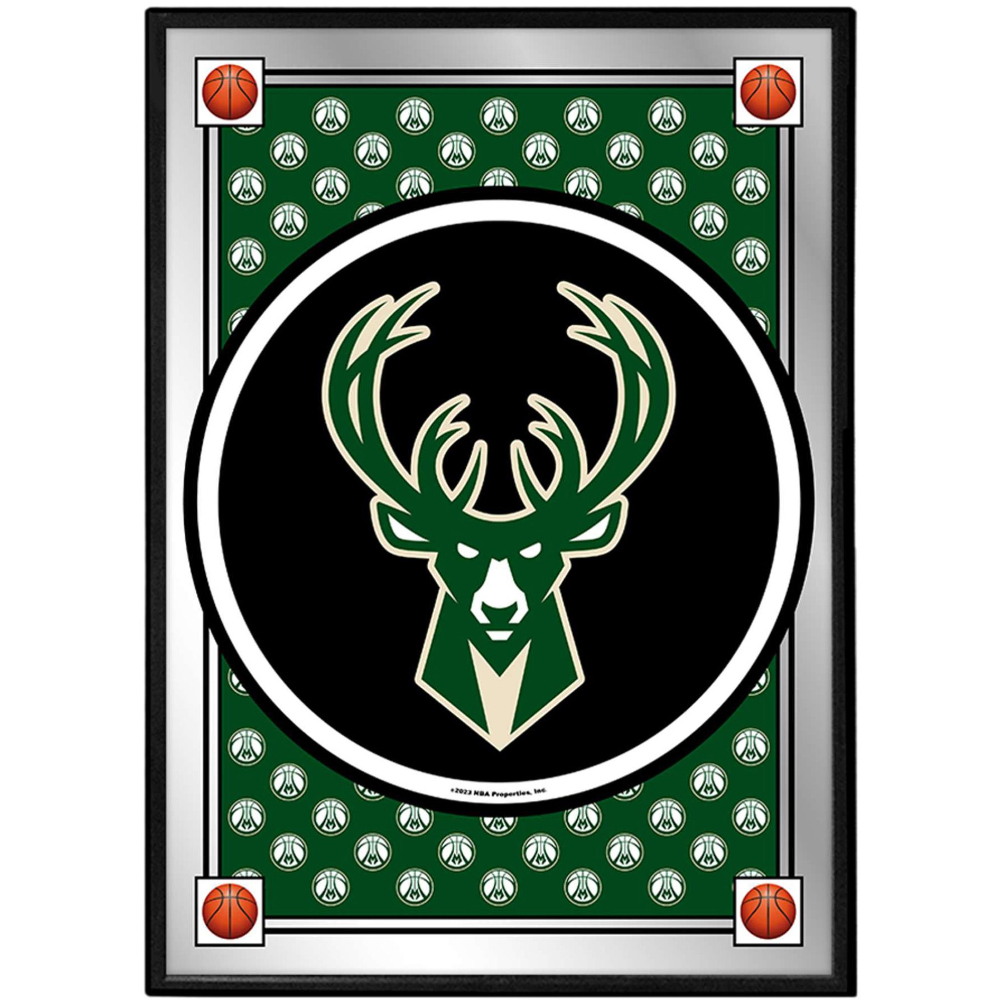Milwaukee Bucks 27" x 19" Framed Mirrored Wall Sign