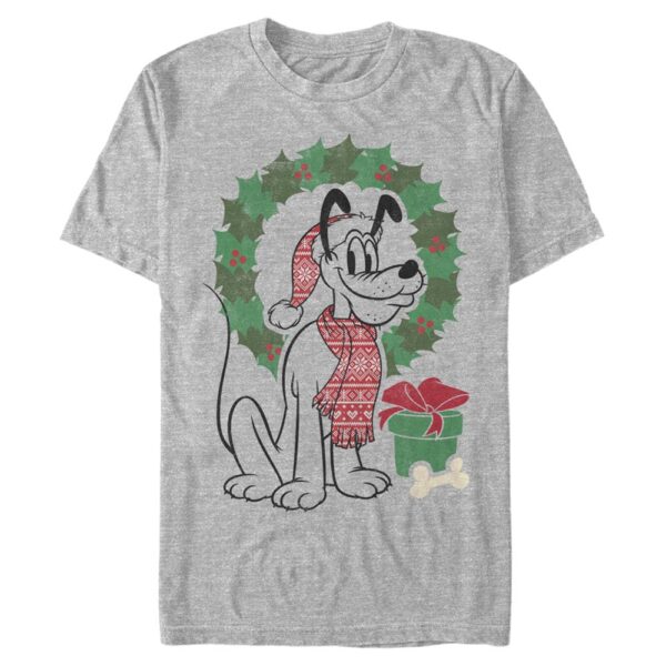 Men's Mad Engine Pluto Heather Gray Mickey & Friends Holiday Graphic T-Shirt