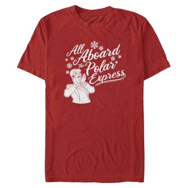 Men's Mad Engine  Red The Polar Express All Aboard Graphic T-Shirt