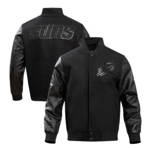 Men's Pro Standard  Black Phoenix Suns Triple Black Full-Zip Varsity Jacket