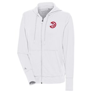 Women's Antigua  White Atlanta Hawks Moving Full-Zip Jacket