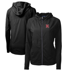 Women's Cutter & Buck Black Nashville Sounds Adapt Eco Knit Hybrid Recycled Raglan Full-Zip Jacket