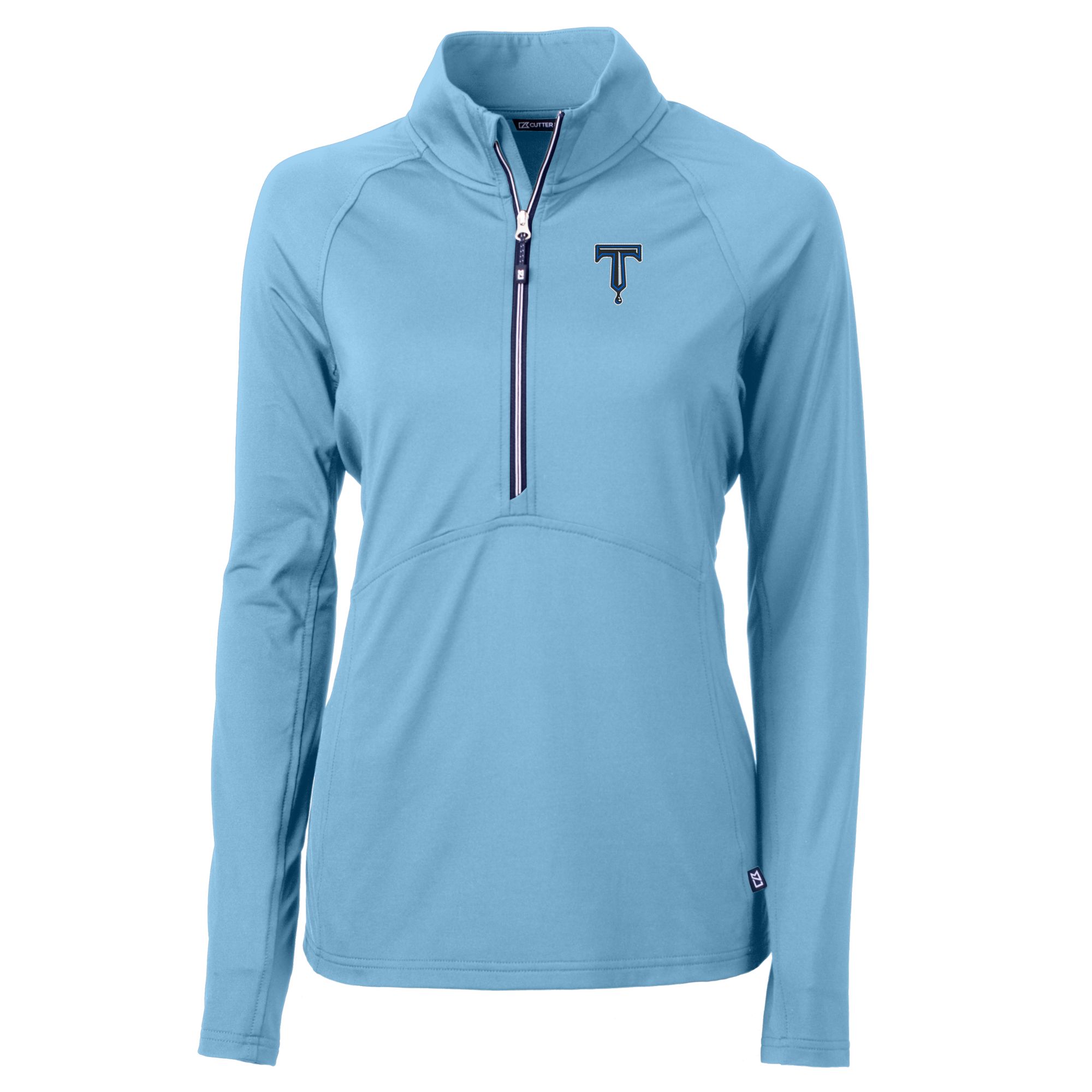 Women's Cutter & Buck Powder Blue Tulsa Drillers Adapt Eco Knit Stretch Recycled Half-Zip Top - Image 6
