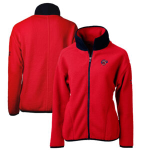 Women's Cutter & Buck Red Jacksonville Jumbo Shrimp Cascade Eco Sherpa Full-Zip Fleece Jacket