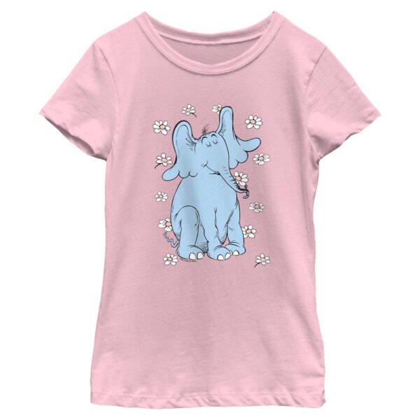 Girl's Youth Mad Engine  Pink Dr. Seuss Peaceful Horton Graphic T-Shirt