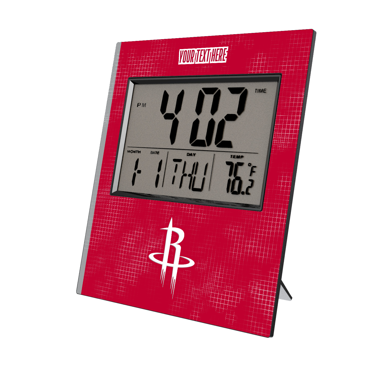 Keyscaper Houston Rockets Cross Hatch Personalized Digital Desk Clock