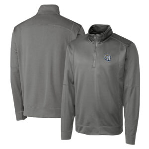 Men's Cutter & Buck  Gray San Antonio Missions  Clique Helsa Performance Half-Zip Knit Pullover