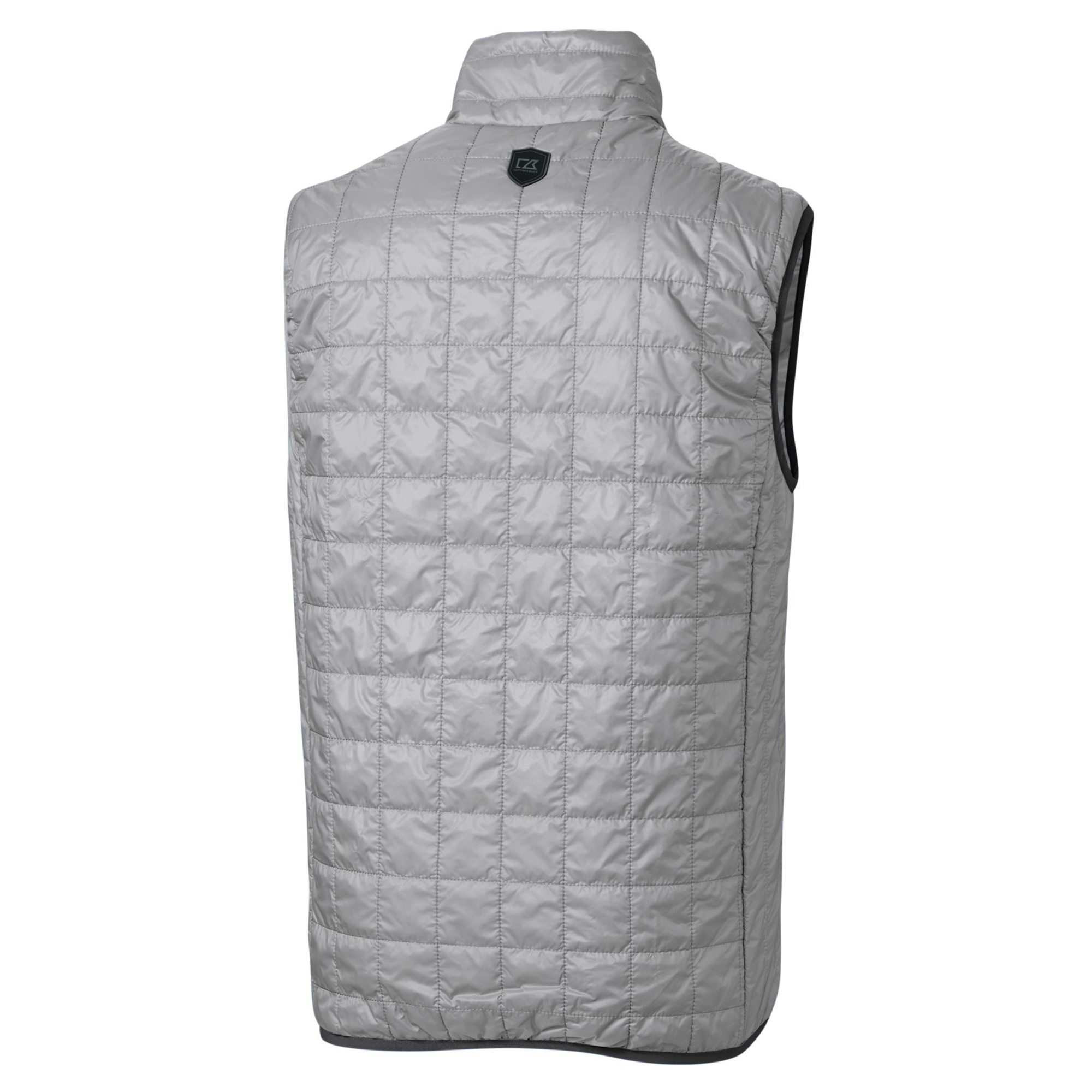 Men's Cutter & Buck Gray Reno Aces Rainier PrimaLoft Eco Insulated Full-Zip Puffer Vest - Image 4