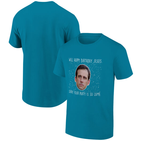 Men's Ripple Junction Turquoise The Office Michael Scott Holiday Graphic T-Shirt - Image 2