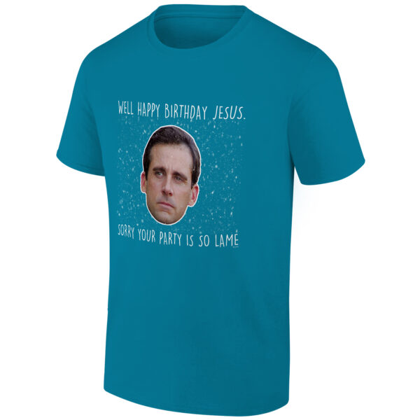Men's Ripple Junction Turquoise The Office Michael Scott Holiday Graphic T-Shirt - Image 5